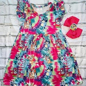Bluey Girl Dress and bow